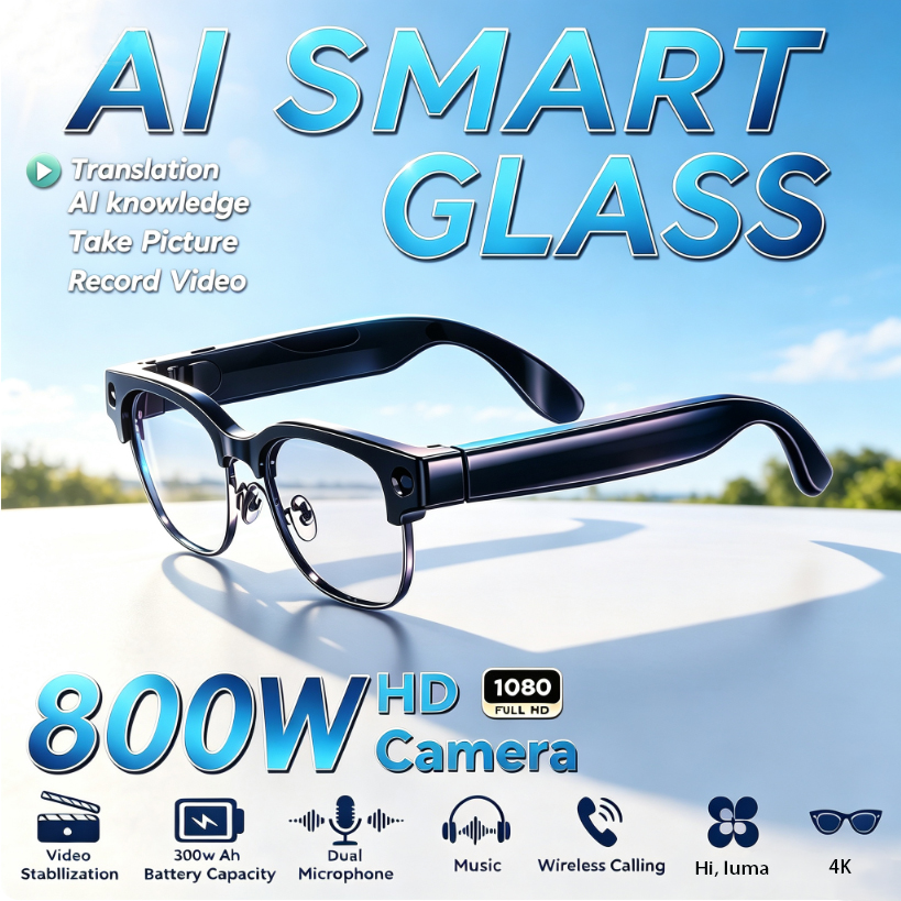 Audio Music Recognition - Lunettes Intelligentes HD 800W avec Reconnaissance