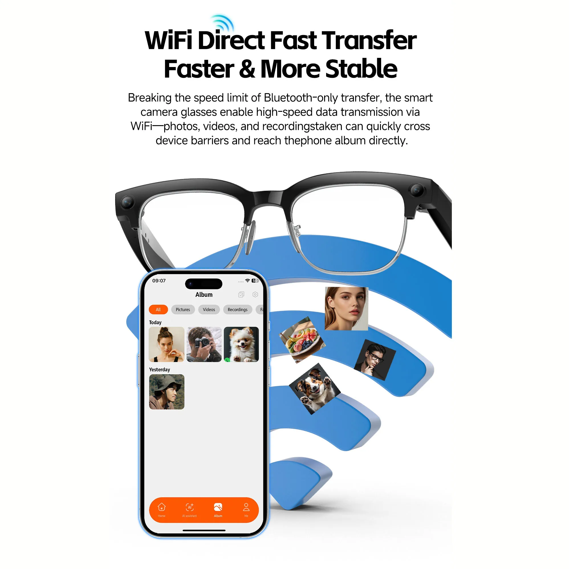 Lunettes intelligentes IA avec - Audio Music Recognition avis et prix