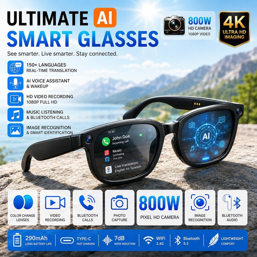 Lunettes intelligentes IA avec - Audio Music Recognition avis et prix