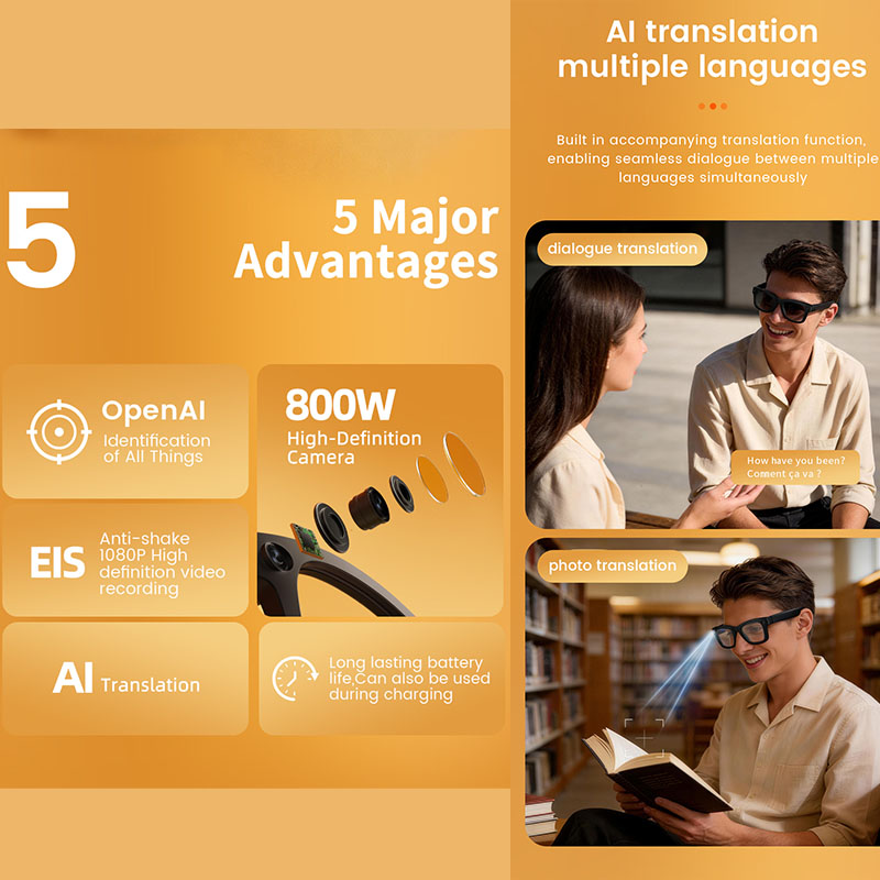 Lunettes Intelligentes IA avec - Audio Music Recognition avis et prix