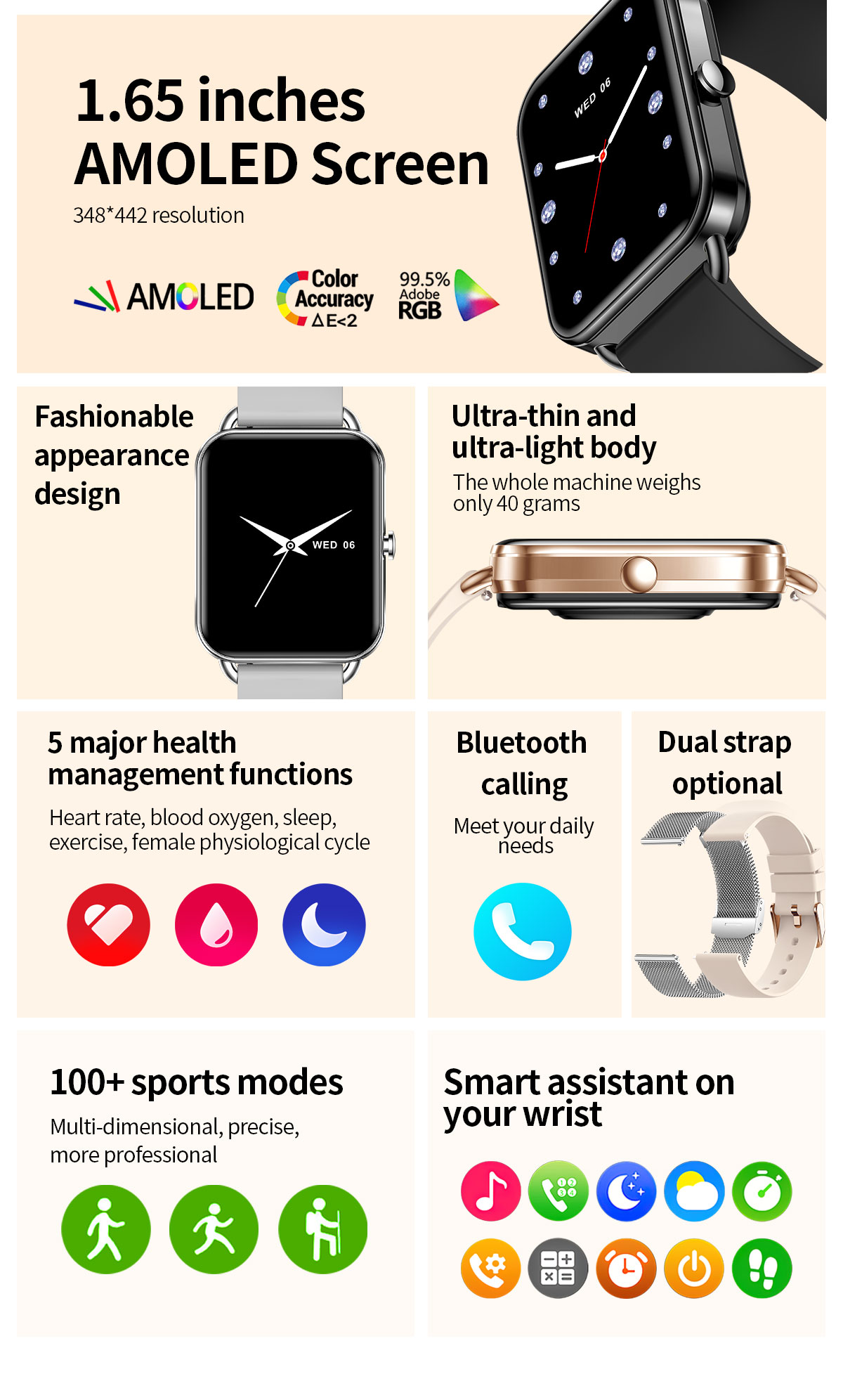 Montre intelligente pour télép - Audio Music Light avis et prix