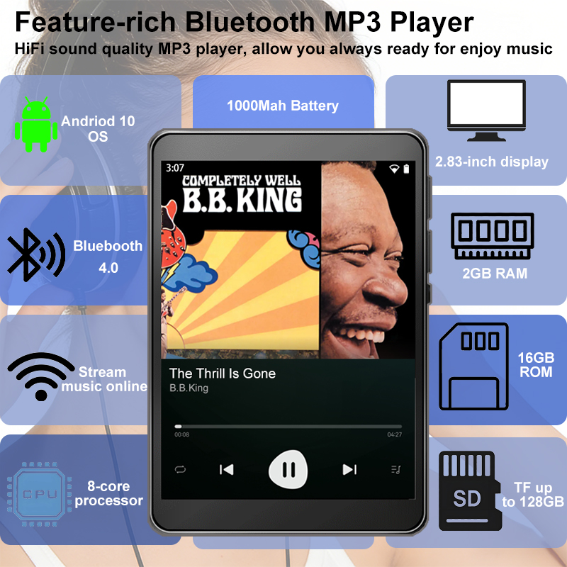 Lecteur MP3 WiFi Android 10, S - Audio Music Free Download avis et prix